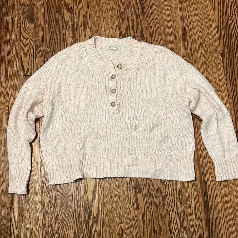 American Eagle Cropped Three Button Sweater - image 1